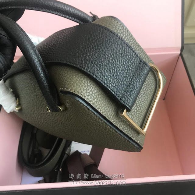 DELVAUX女包 Delvau單肩斜挎包 半手工Cool box 小號 德爾沃女手提包 手拎包 綠黑  fcs1177
